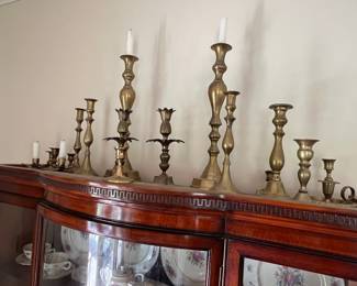 Brass candle holder collection 