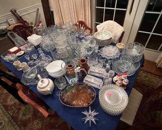 Lots of crystal glassware 