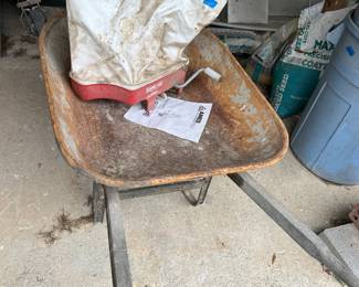 Wheel barrel 
Grass/fertilizer spreader