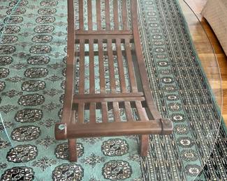 Oval Glass Top Coffee Table with Wooden Arched Base