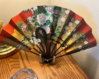 Red/Gold Japanese Sensu Kasya Traditional Hand Fan
