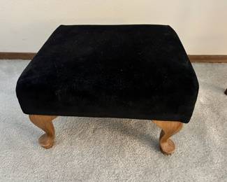 Provincial Black Upholstered Foot Stool