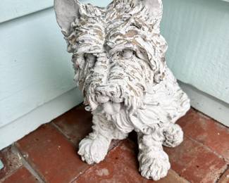 White Cairn Terrier Dog Marble Resin Sculpture