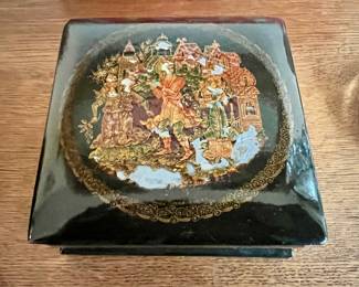 Russian Style Lacquered Jewelry Box