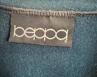 1980's Beppa Blue Wool Blazer with Abstract Pattern