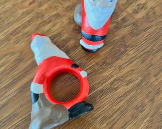 Pair of Ceramic Santa Napkin Holders
