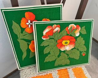 Assortment of Floral Stretched Canvas Artwork
