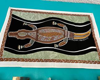 Australian Aboriginal Crocodile Tea Towel