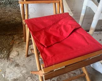 Two Red Director Chairs