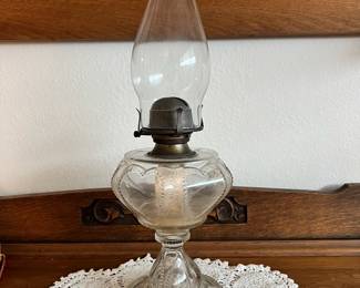 Glass Hurricane Oil Lamp