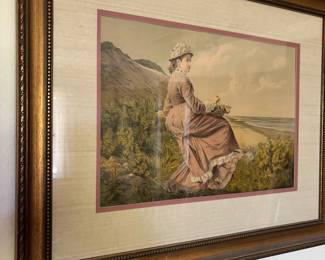 Framed Print "Woman by the Seaside" by Henry Wadsworth Moore