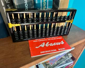 Chinese Abacus Black Lacquerware Wood