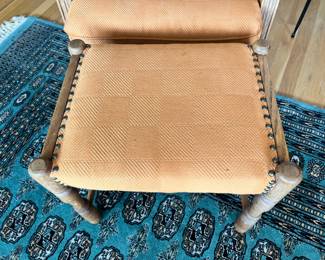 Pair of Mission Style Recliners with Orange Cushions