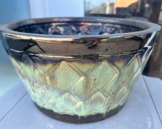 Brown/Green Ceramic Planter