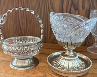 Silver Plate & Glass Basket