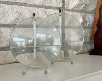 Pair of Round Clear Oil Lamps