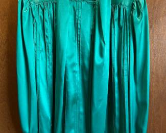 1980's Oleg Cassini Green Long Sleeve Blouse - Size 12