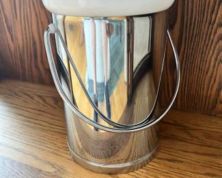 Kromex MCM Chrome Insulated Ice Bucket with Wood Handle