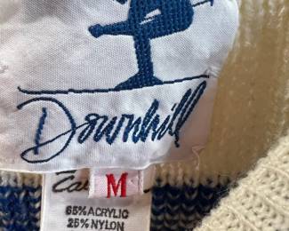 Downhill White, Red, Blue & Black Ski Sweater - Size Medium