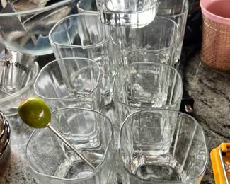 Set of 9 Square Lowball Glasses