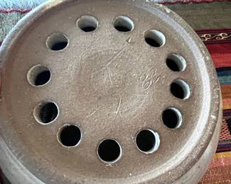 Turquoise Drip Glaze Pottery Lidded Steamer Dish