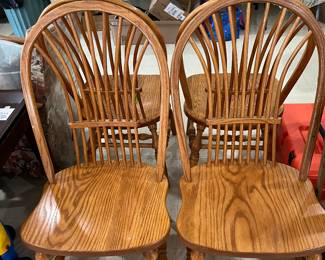 Amish oak dining chairs