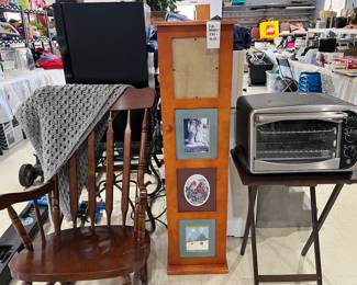 DVD /cd organizer, rocking chair, toaster oven