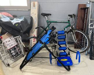 Adult bike, ab machines, keep wheel cover, shopping cart