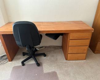 1wood desk with chair
