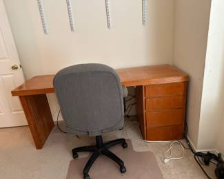 wood desk with chair