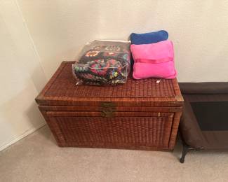 Vintage Wicker Blanket Chest