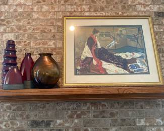 Framed art & vases