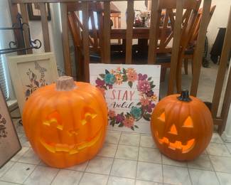Just found- Blowmold pumpkin & light up styrofoam, pumpkin