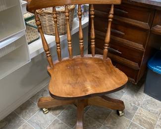 Vintage style wood office chair
