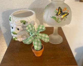 Butterfly fairy glass candle holder