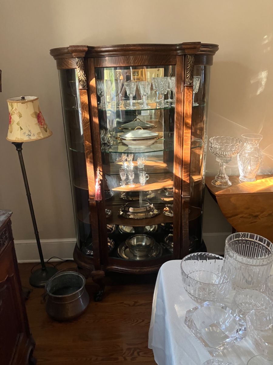 Beautiful Cabinet with Waterford Crystal Goblets