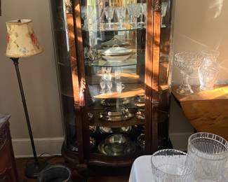 Beautiful Cabinet with Waterford Crystal Goblets