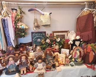 "Lizzie High" Dolls, Tablecloths, Fall Decor