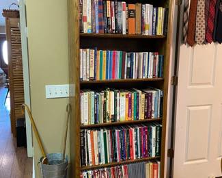 LARGE BOOK CASE WITH MAINLY COOK BOOKS
