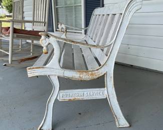 ANTIQUE CAST IRON DRINK COCA COLA FOUNTAIN SERVICE PARK BENCH