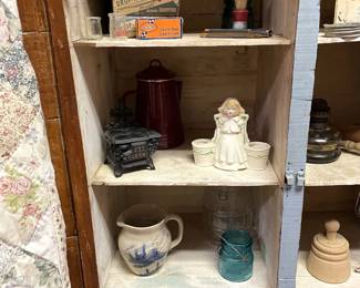 MINI CASTIRON STOVE, POTTER AND CANNING JARS