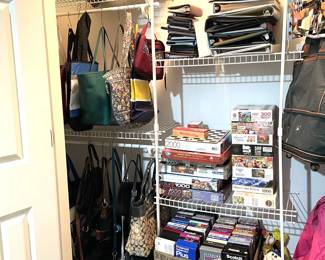 VHS TAPES, DVD, PURSES AND BAGS