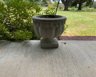 1 OF 2 CONCRETE FLOWER POTS