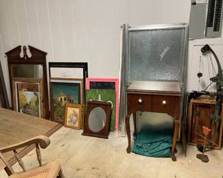 PRINTS, MIRRORS, SEWING MACHINE AND SHOWER DOORS