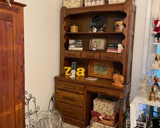 DESK WITH STEP BACK BOOK CASE