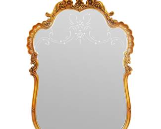 Framed Etched Wall Mirror