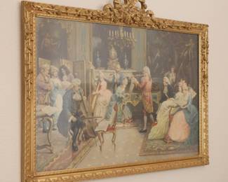 Italian Music Room Scene Print by Ernest Denecy