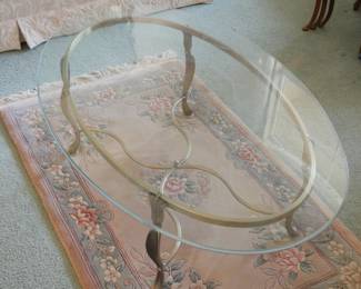 Oval Glass Top Coffee Table