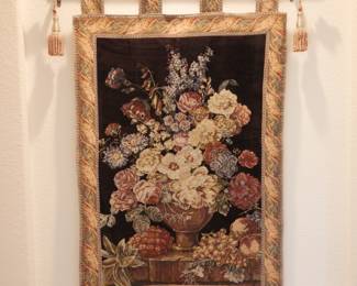 Floral Bouquet Thoughts II by Alberto Passini Tapestry w/Hanging Fixture