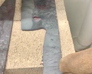 Hand forged Damascus steel cleaver. DKS knives